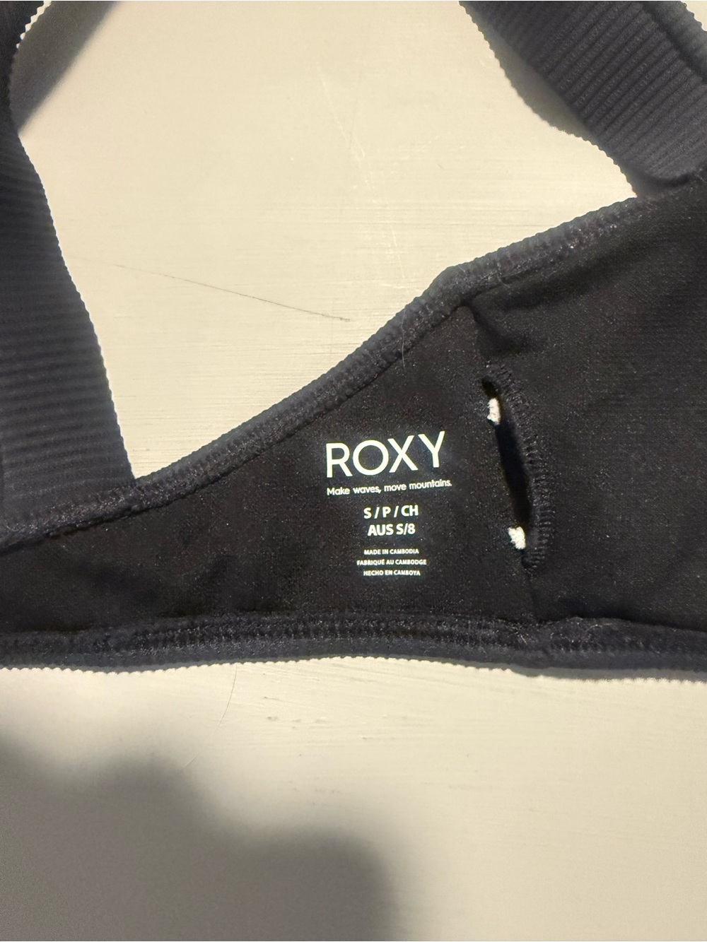Roxy love the coco Black Ribbed Bikini Top - Picture 5 of 5